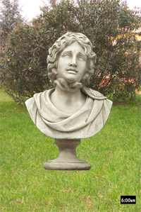 Busti in cemento bianco per arredo giardino