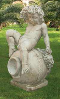 Putti in cemento bianco per arredo giardino