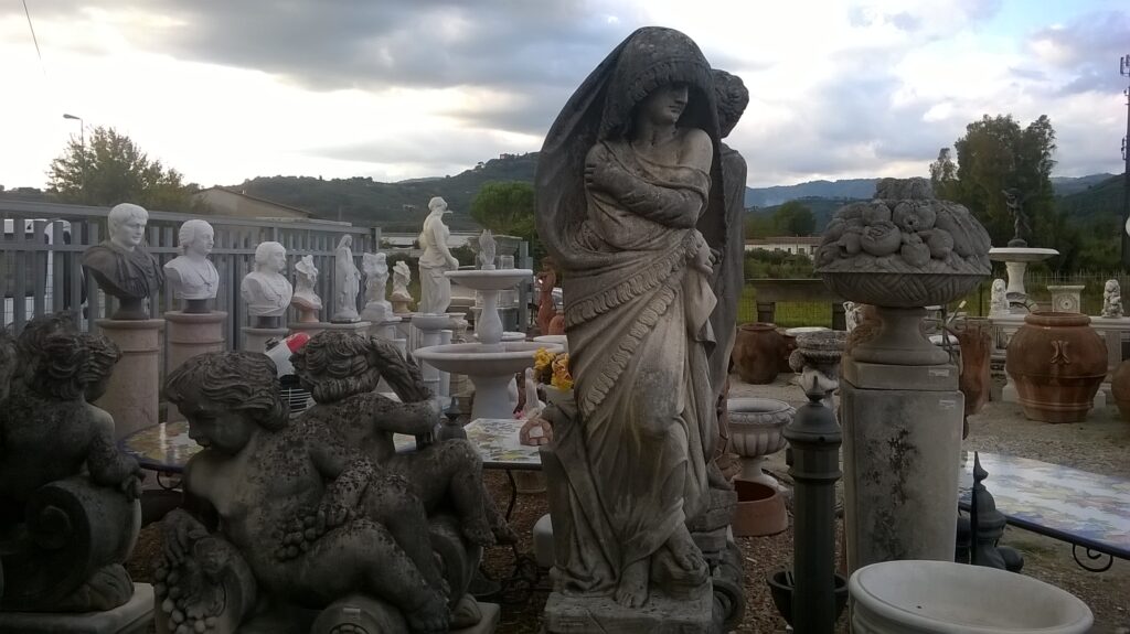 Statua da giardino in pietra calcarea scolpita a mano ST02PC
