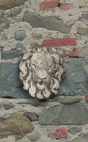 maschera da giardino in cemento bianco, Ma08