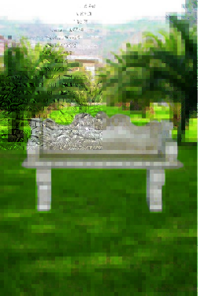 panchina in cemento bianco Villa Borghese Pn02