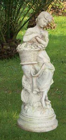 Statua Classica in Cemento Bianco da esterno Fanciulla ST60